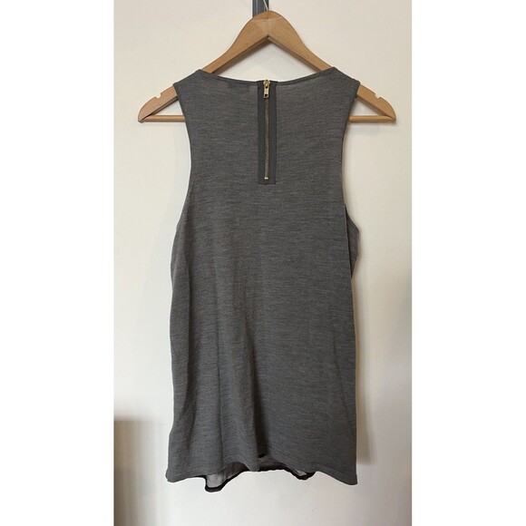 J Crew Gray Silk Merino Wool Crochet Tank Top Size Medium - Picture 4 of 8